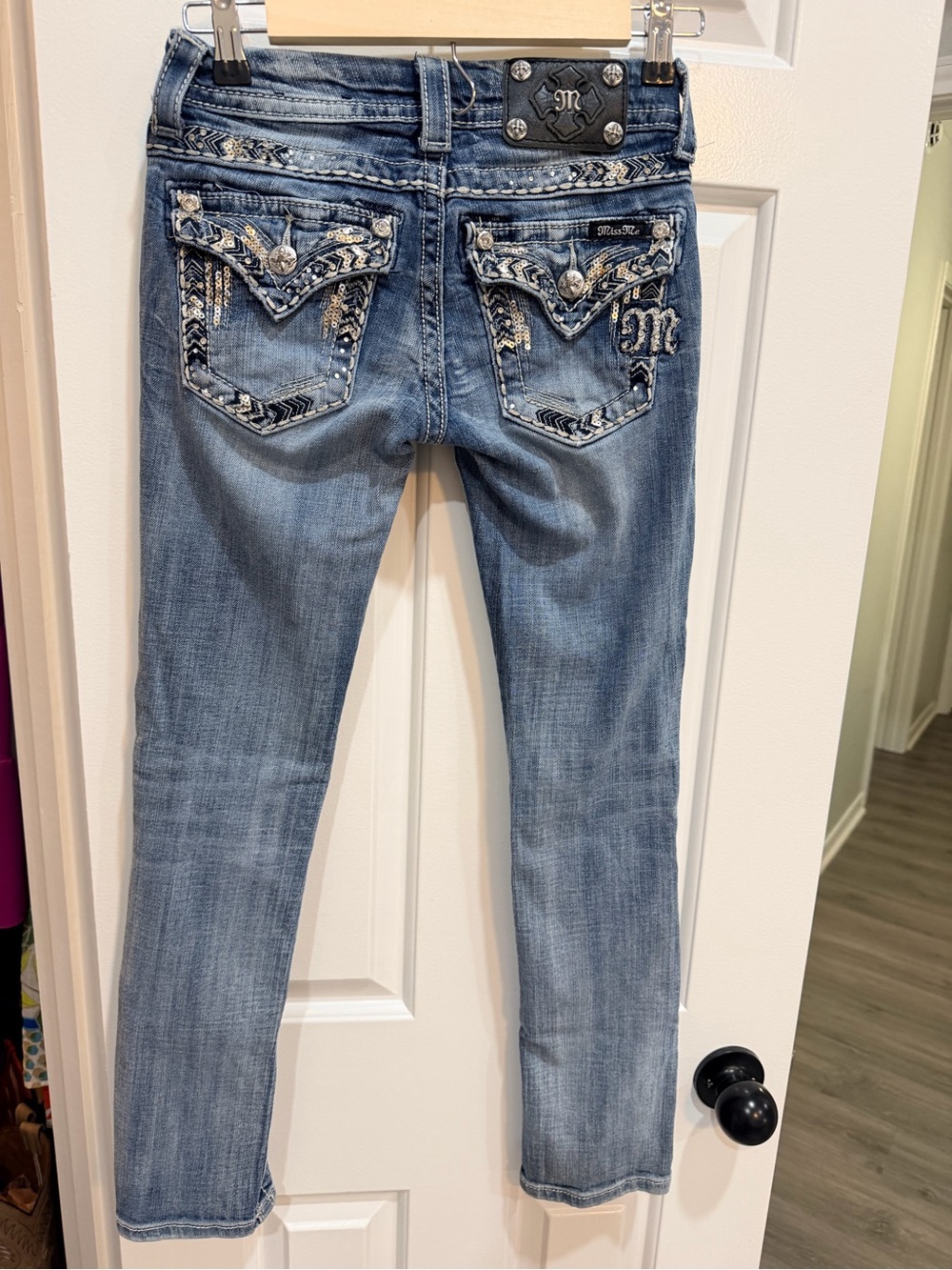 Miss me waist 24” blingy blue jeans - straight